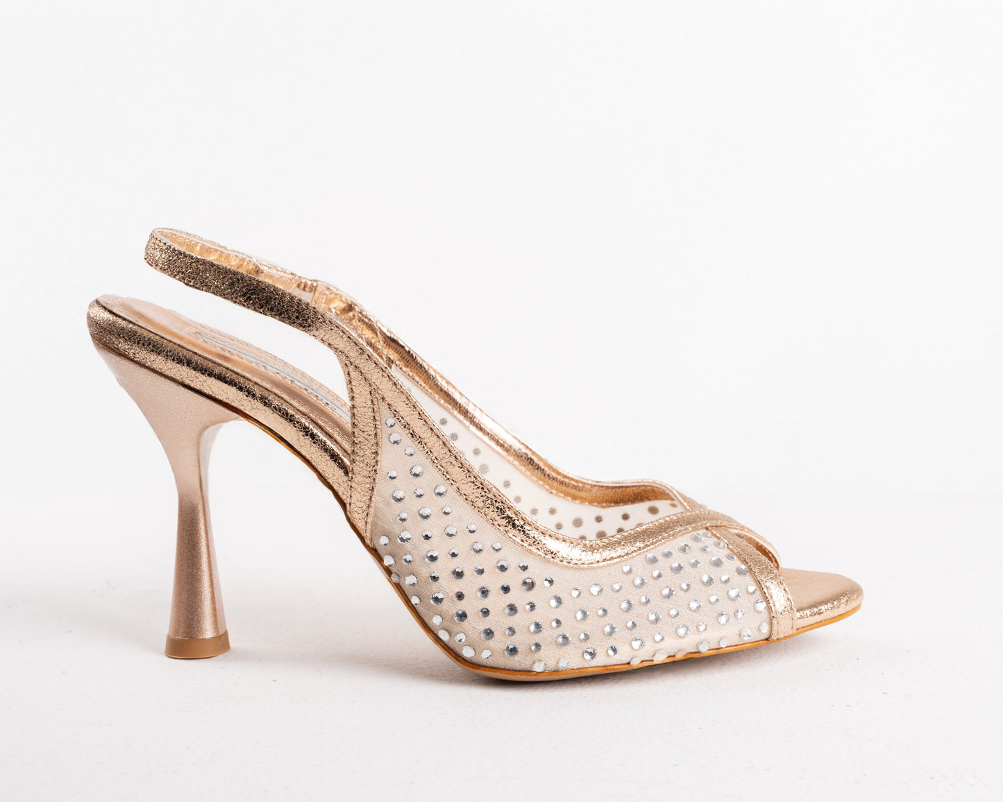 Gold & Crystal Slingback Heels