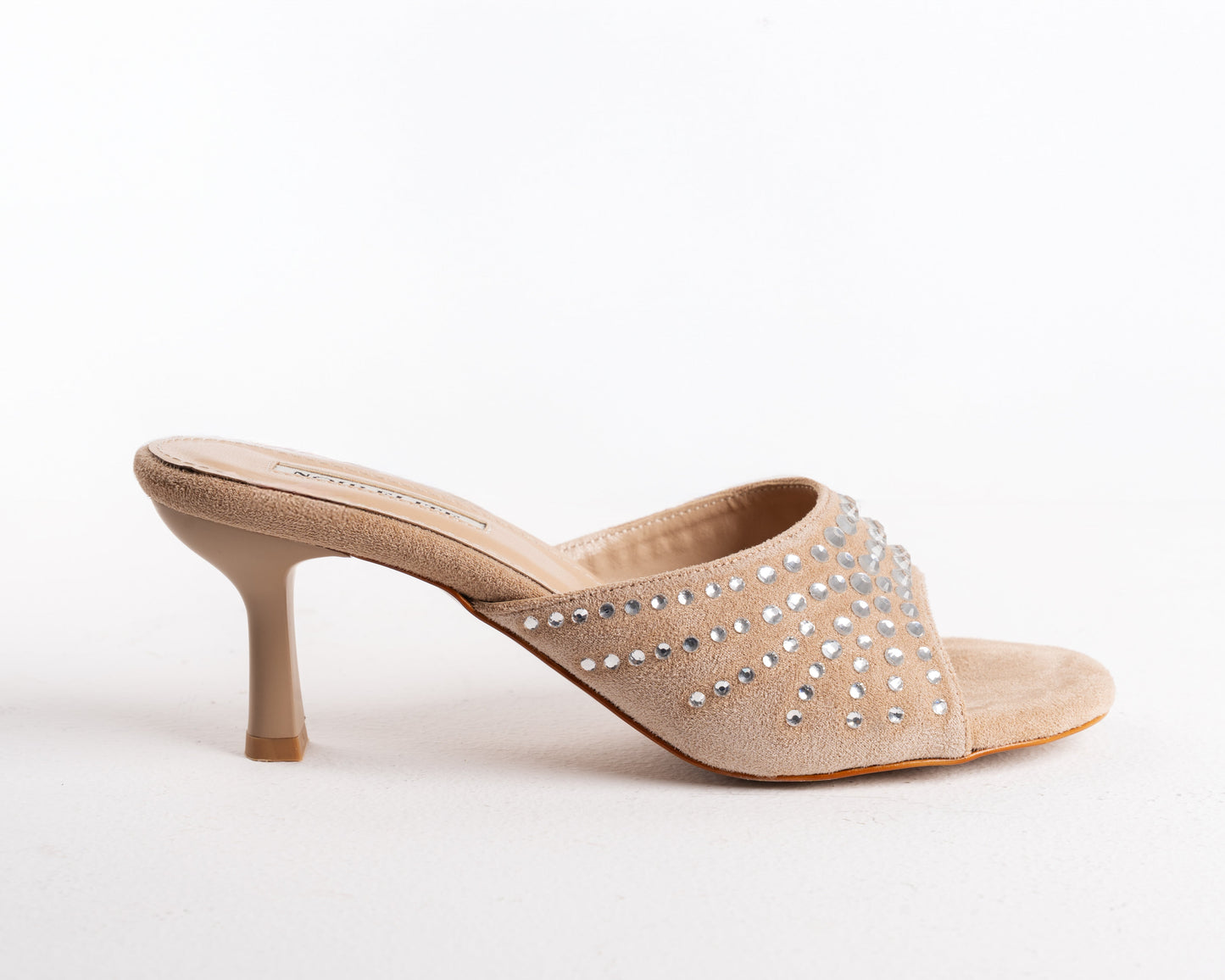 Nude Sparkle Kitten Heel Mules