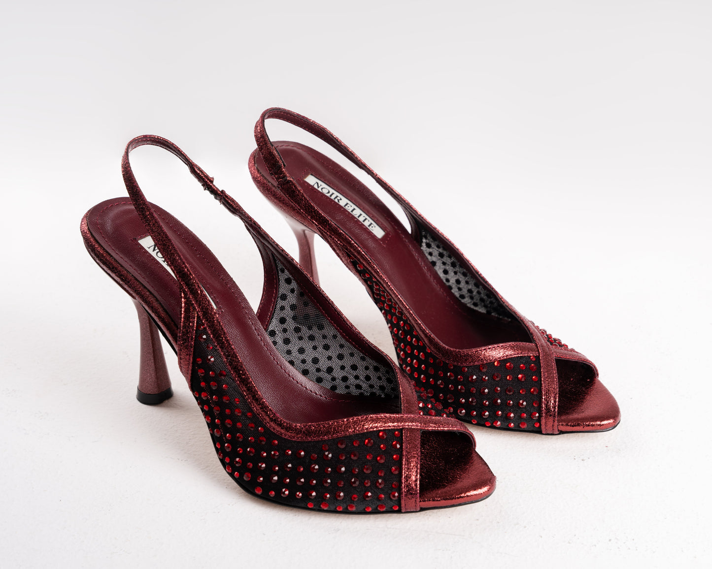 Ruby Red Sparkle Slingback Heels